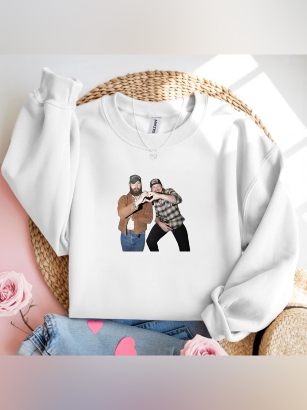 Morgan Wallen Post Malone Crewneck Sweatshirt Country Music White Top